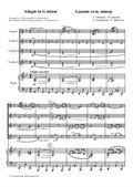 Adagio in G minor. Arranged for Violin Ensemble and Piano